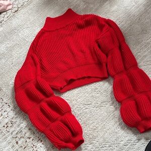 Red Chunky Knit Sweater